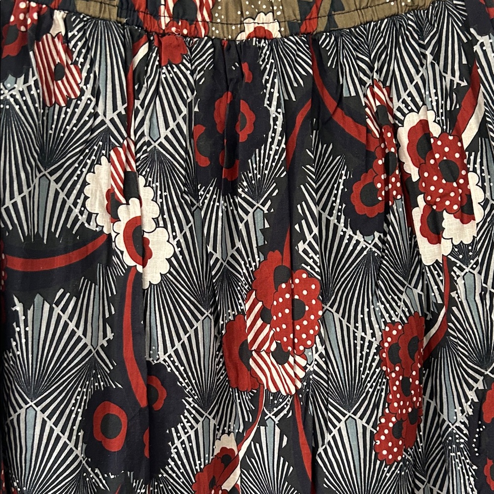 Anthropologie Letmebe Skirt Women’s XL Elastic Waist Floral Bow Ruffle Mini - Picture 9 of 14